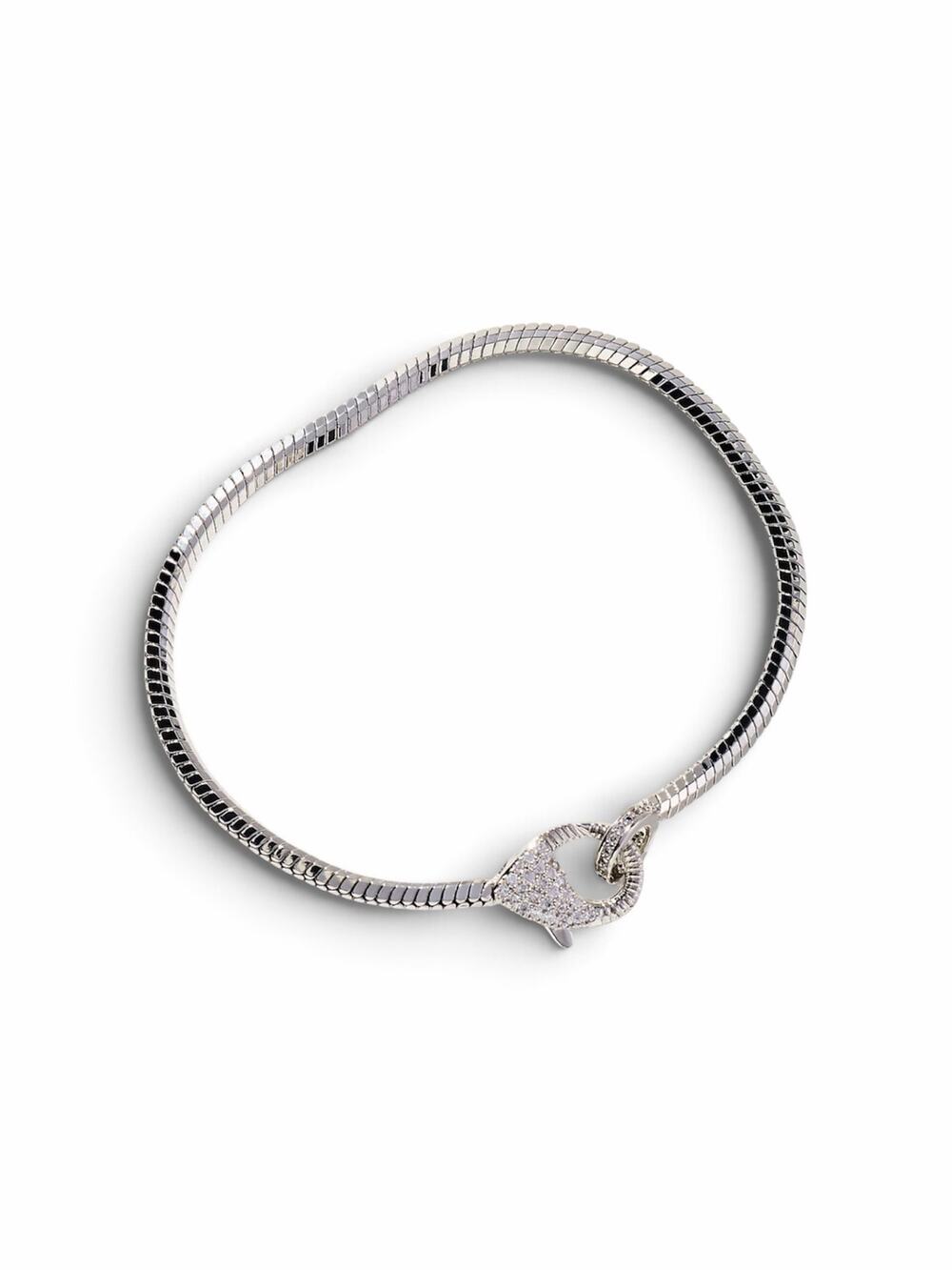 Pavé Clasp Snake Chain Bracelet